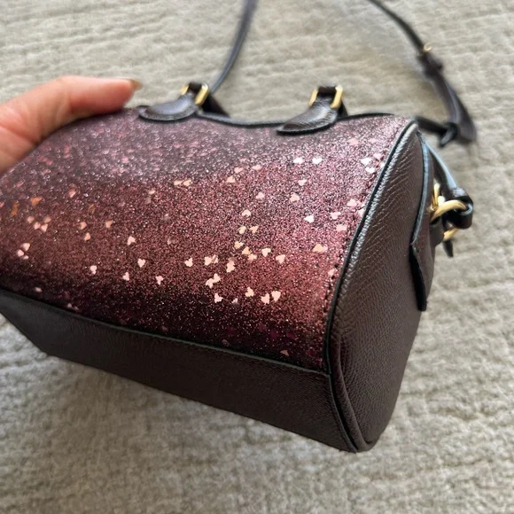 Coach Micro Bennett Satchel, Oxblood Heart Glitter - Picture 10 of 16